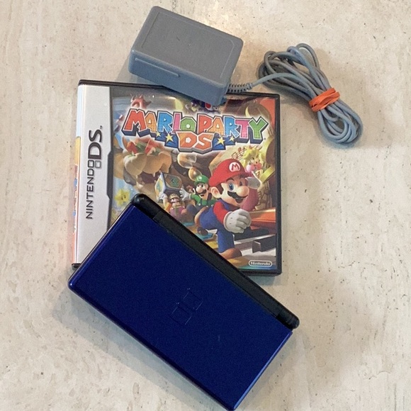 Nintendo DS Lite Console Handheld System & Battery Charger & Mario Party DS Game - Picture 16 of 16